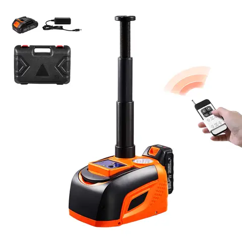 SucceBuy Electric Car Jack, 5T Adjustable Electric Scissor Jack Tire Changer with LED Light & Remote Controlfor Sedan SUV Truck