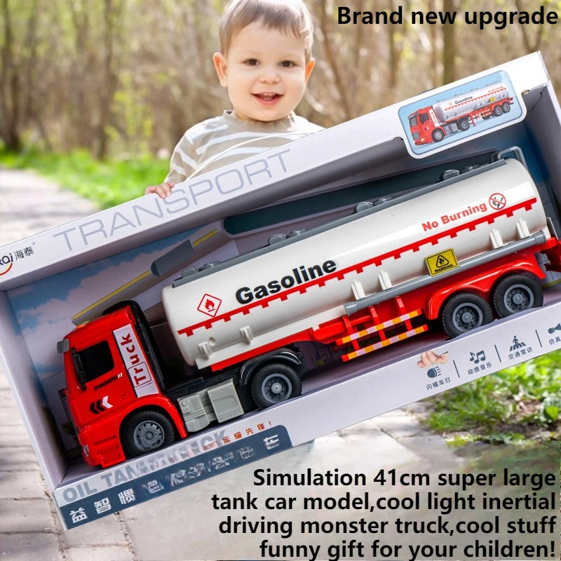 

Kawaii Toy Car Funny Gift-Simulation 41cm Large Oil Tank Car Model,Inertial Driving Monster Truck,Toys for Kids 2 To 4 Years Old