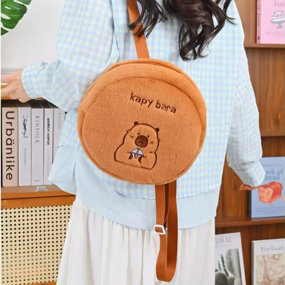 ナップサックカピバラぬいぐるみおもちゃバックパック収納ふわふわぬいぐるみカピバラバッグインソフトカピバラぬいぐるみスクールバッグホリデーギフト