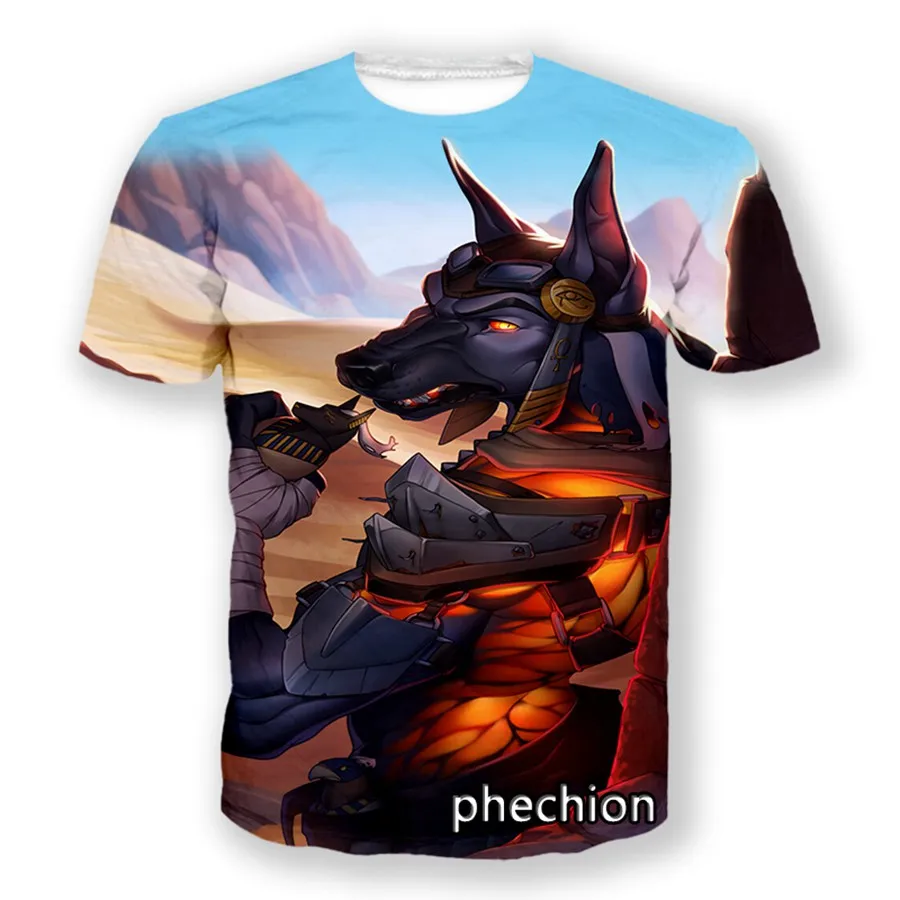 phechion New Fashion Men/Women Anubis Art 3D Printed Short Sleeve Casual T Shirt Sporting Hip Hop Summer Tops L158