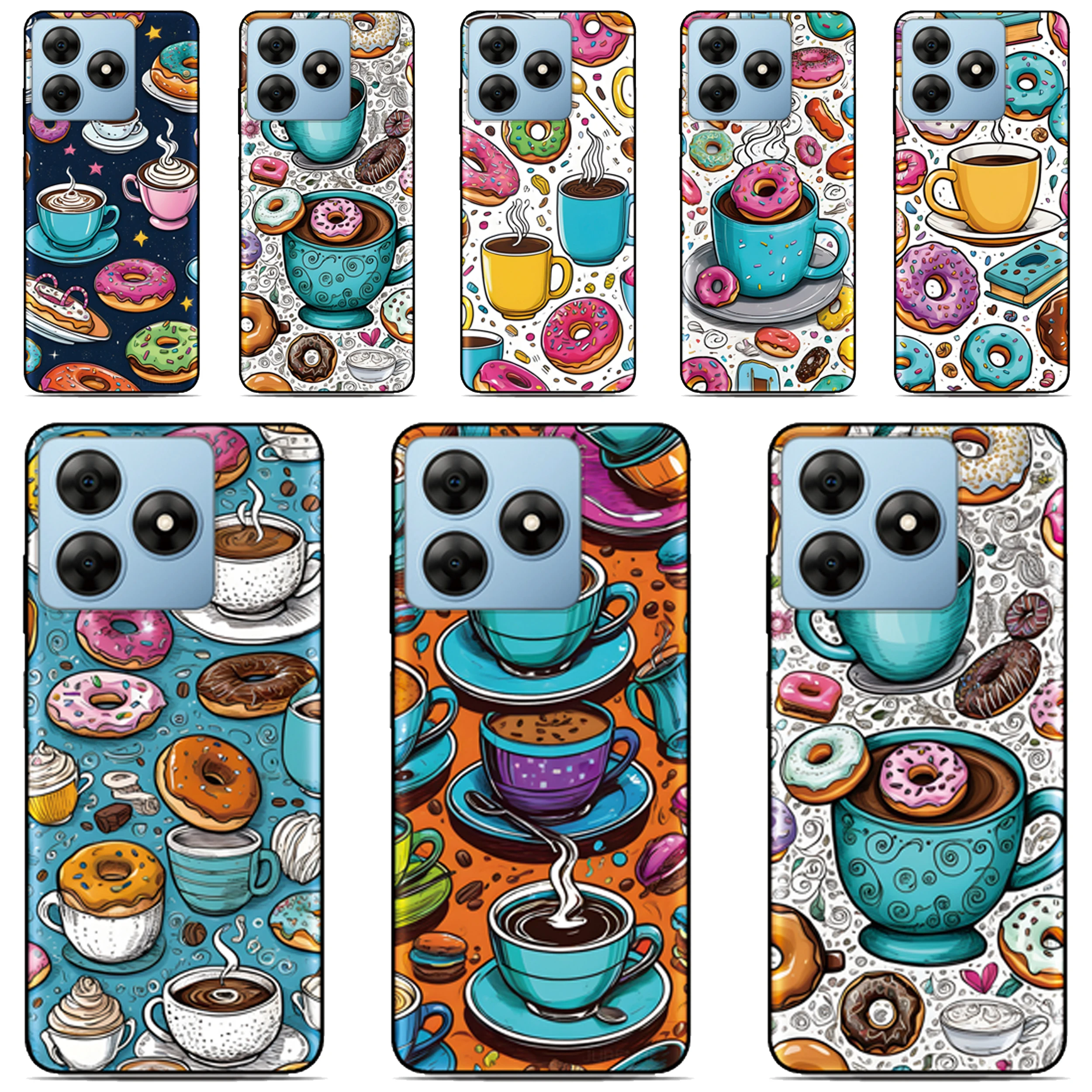 

Coffee Donuts Phone Case For Motorola Moto G84 G32 G34 G45 G35 G42 G50 G51 G52 G82 G53 G60 G62 G71 G72 G73 G75 G31 G41 Cover