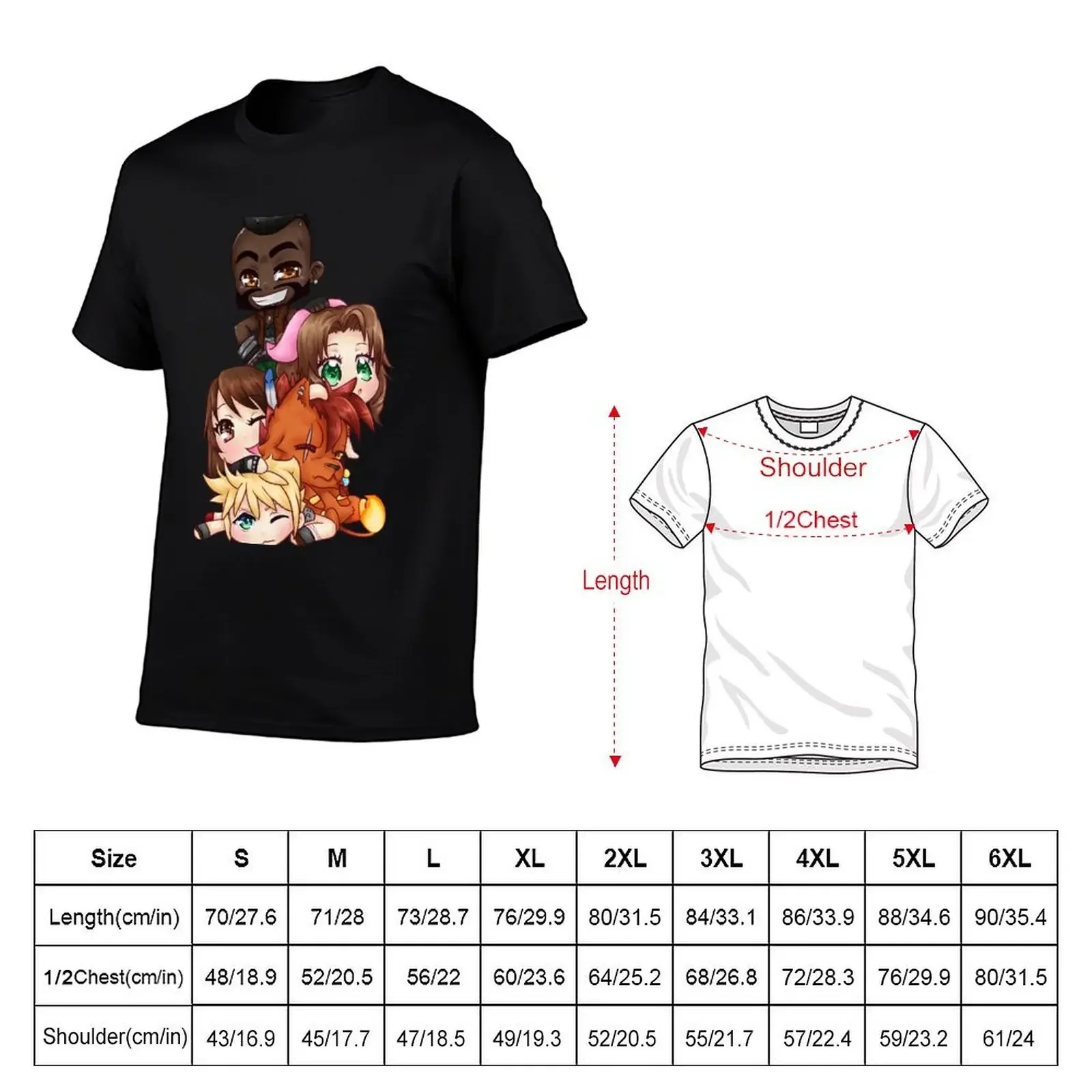 FFVII Chibi Dogpile T-Shirt baggy shirts customs design your own blue archive plain black t shirts men