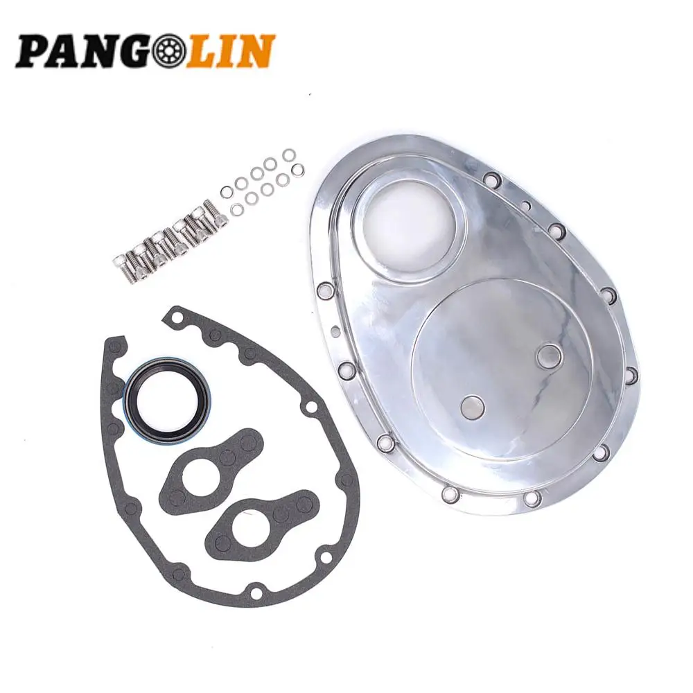 

1pc SBC Polish Aluminum Timing Chain Cover Small Block For Chevy 283 305 327 350 383 400 Engines Car Accessories