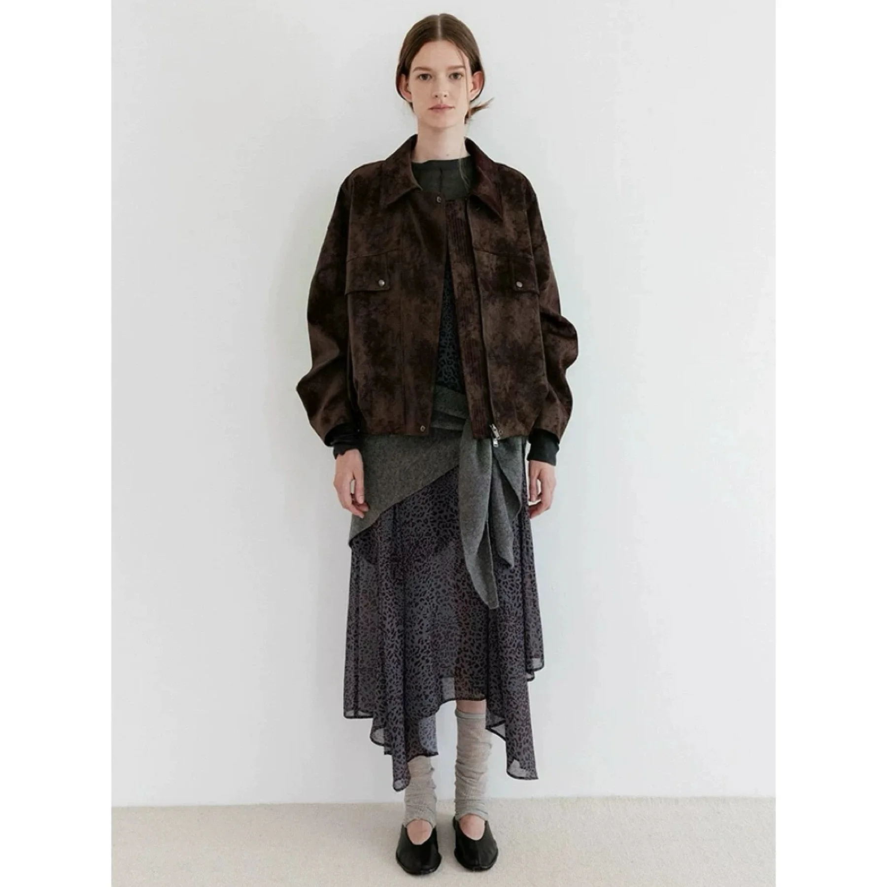   Cappotto Jaet in pelle PU opaca con formaggio al limone Capispalla coreano con texture vintage per donna, vestibilità ampia