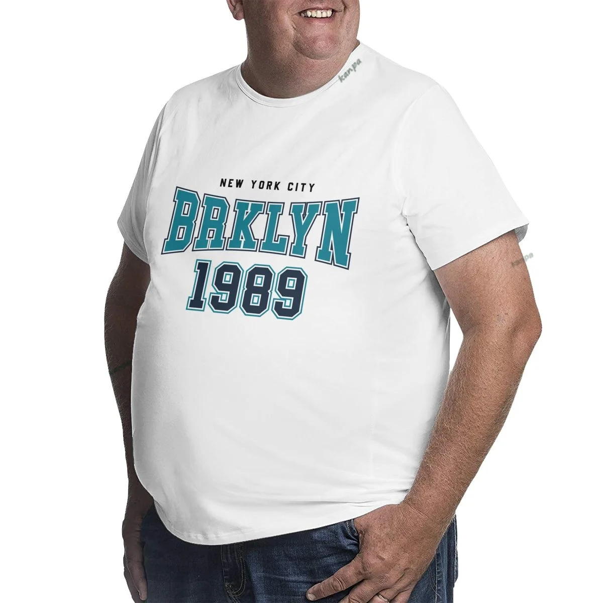 BRKLYN 1989 Graphic T-shirts for Big and Tall Man Plus Size T Shirts for Big and Tall Man Oversize Top Tees 1X-6X Clothing