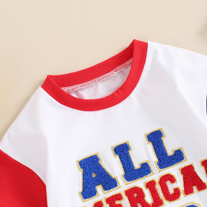 Adorable Infant Fourth of July  with Patriotic Design and Snap Closure for Baby Boy or Girl - Summer Romper for Newborns