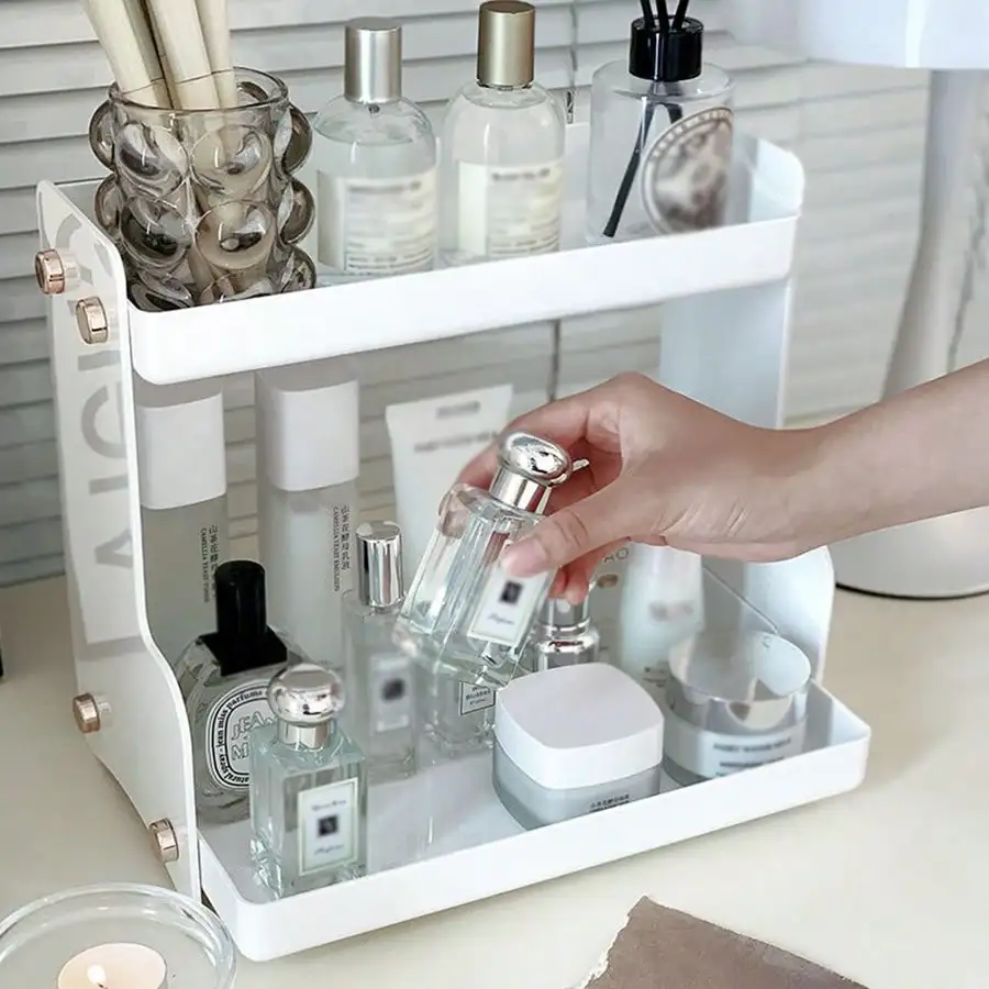 Bathroom Storage Rack Bedroom Dressing Table Cosmetics Corner Rack Desktop Items Large Capacity Storage Rack Household Organizer