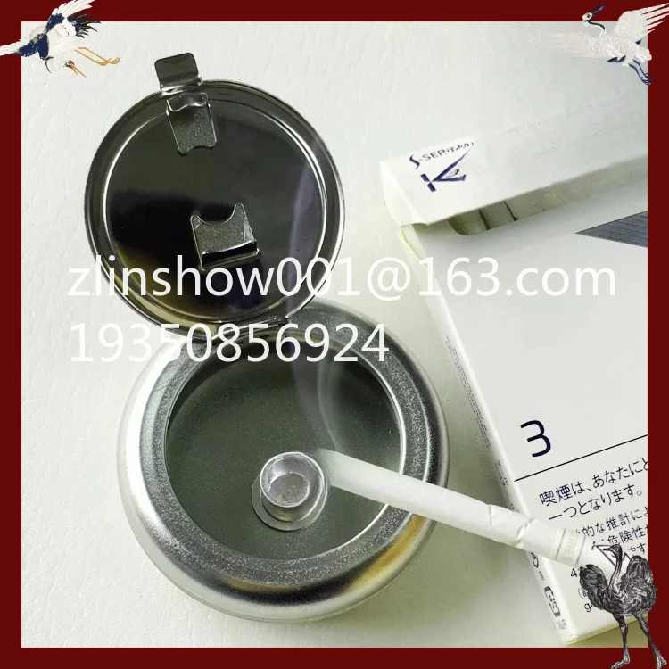 Pocket portable ashtray with lid, travel mini ashtray