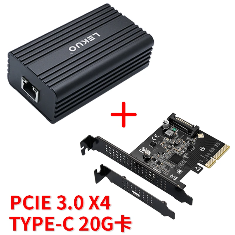 Lekuo USB 10G Ethernet Dongle USB 3.2 Gen2x2 naar 10GbE RJ45 Netwerkadapter voor MacBook PC NAS Realtek RTL8159