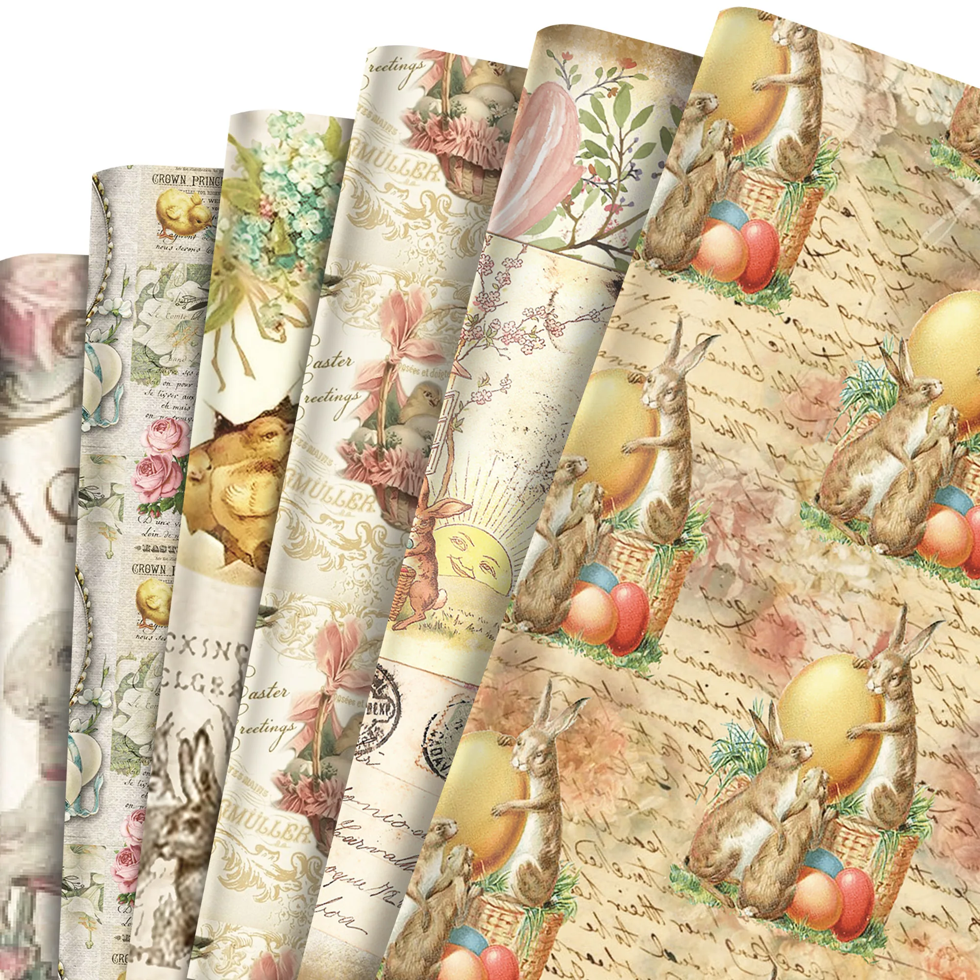 12pcs-material-de-embrulho-tema-vintage-de-pascoa-papel-para-embrulho-de-presente-embalagem-decorativa-papel-artesanal-padrao-de-ovos-de-coelho
