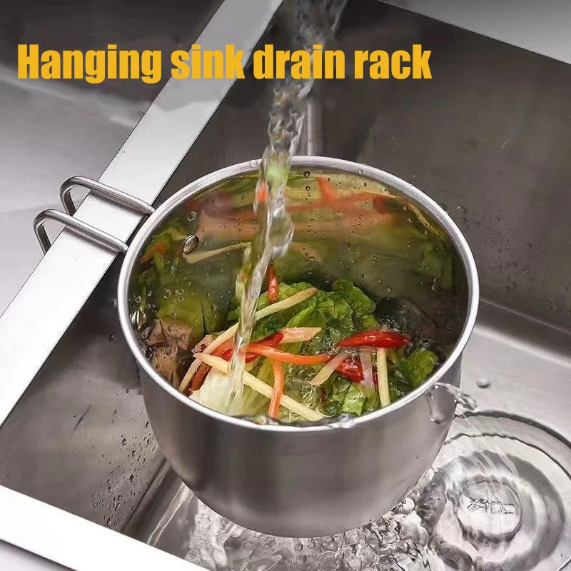 Hanging Stainless Steel Sink Garbage Filter Household Kitchen Sink Vegetable Basin Leftover Food Drain Basket