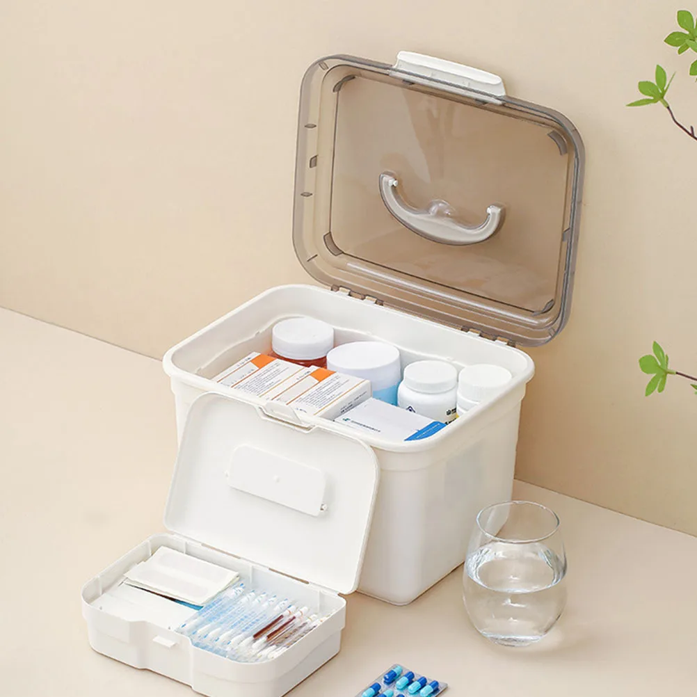 مجموعة واحدة من صندوق تخزين الأدوية متعدد الأغراض، مقبض مريح للاستخدام الداخلي في الهواء الطلق، صندوق الإسعافات الأولية، صناديق الأدوية المنزلية #6