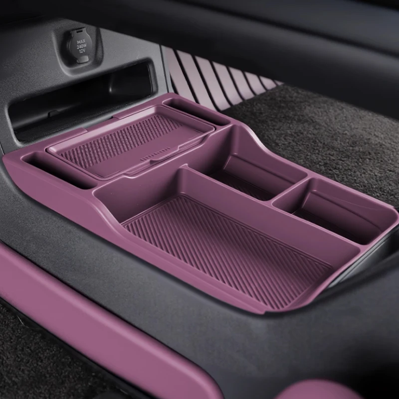 

For Xiaomi YU7 2025 2026 Double Layered Silicone Storage Box Under Central Control Car Interior Accessories and Modifications