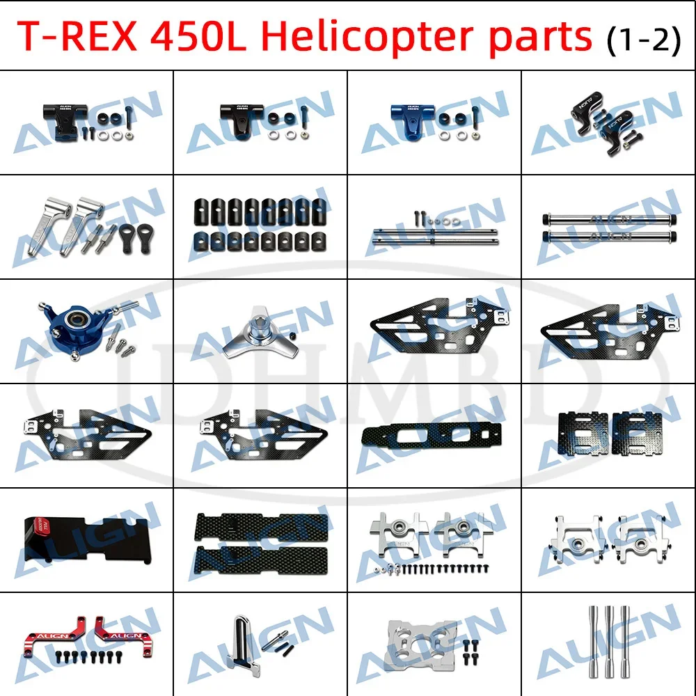 Align T-rex 450L spare parts Main Shaft Set Feathering Shaft CCPM Metal Swashplate Carbon Battery Mount For 450 RC Helicopter