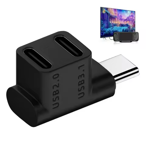 90 Degree 4K/60HZ Male to Female 100W Fast Charging USB C Converter Type-C 3.1 Adapter For Steam Deck