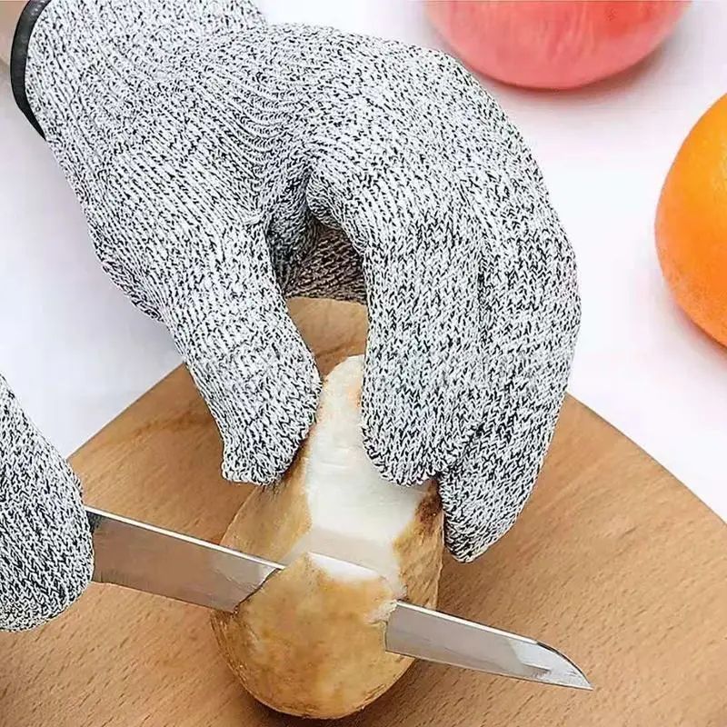 Level 5 HPPE Anti-Cut Gloves Kitchen Gardening Anti-Cut Knitted Gloves Anti-Thorn Wear-Resistant Glass Building Cutting Gloves