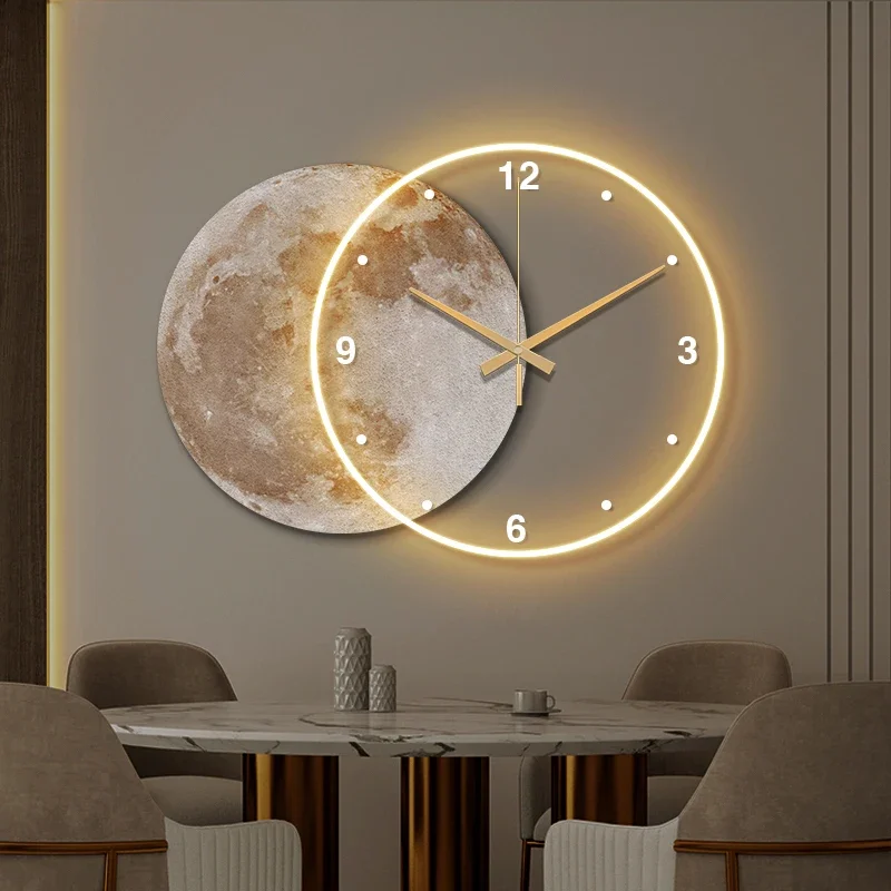 

With Light Office Wall Clock Luxury Digital Modern Living Room Round Wall Clock Interior Cute Relogio De Parede Home Decoration