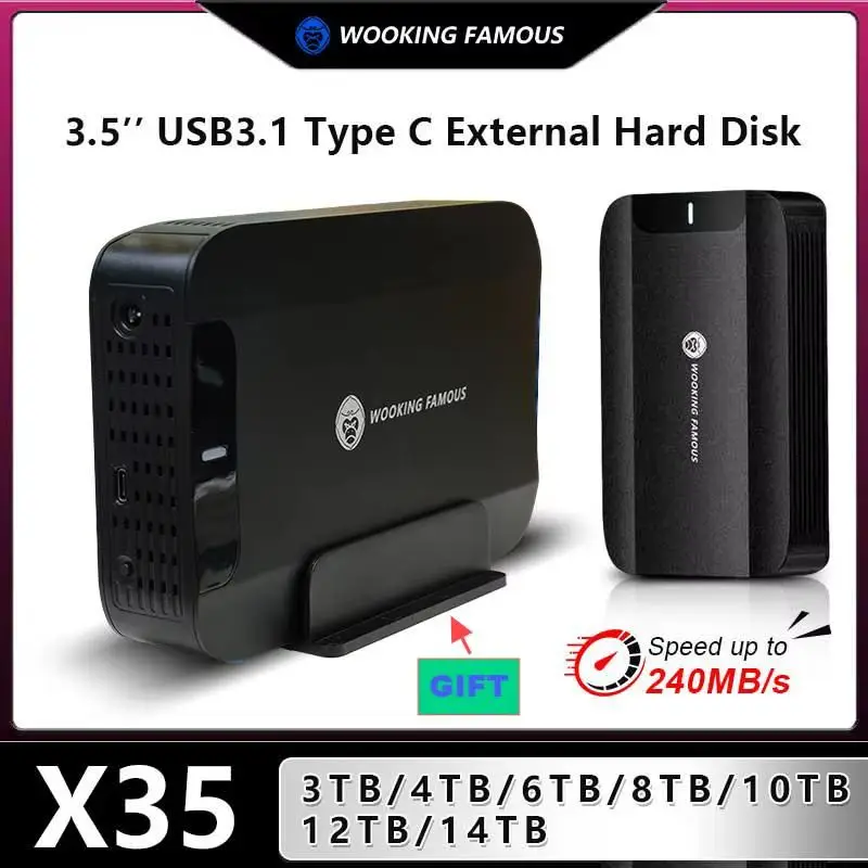 Ultra-Fast 200MB/s USB3.0 External Hard Drive for PC/Mac/Android/iOS - Portable HDD with Gaming Storage & Auto Backup Plug&Play