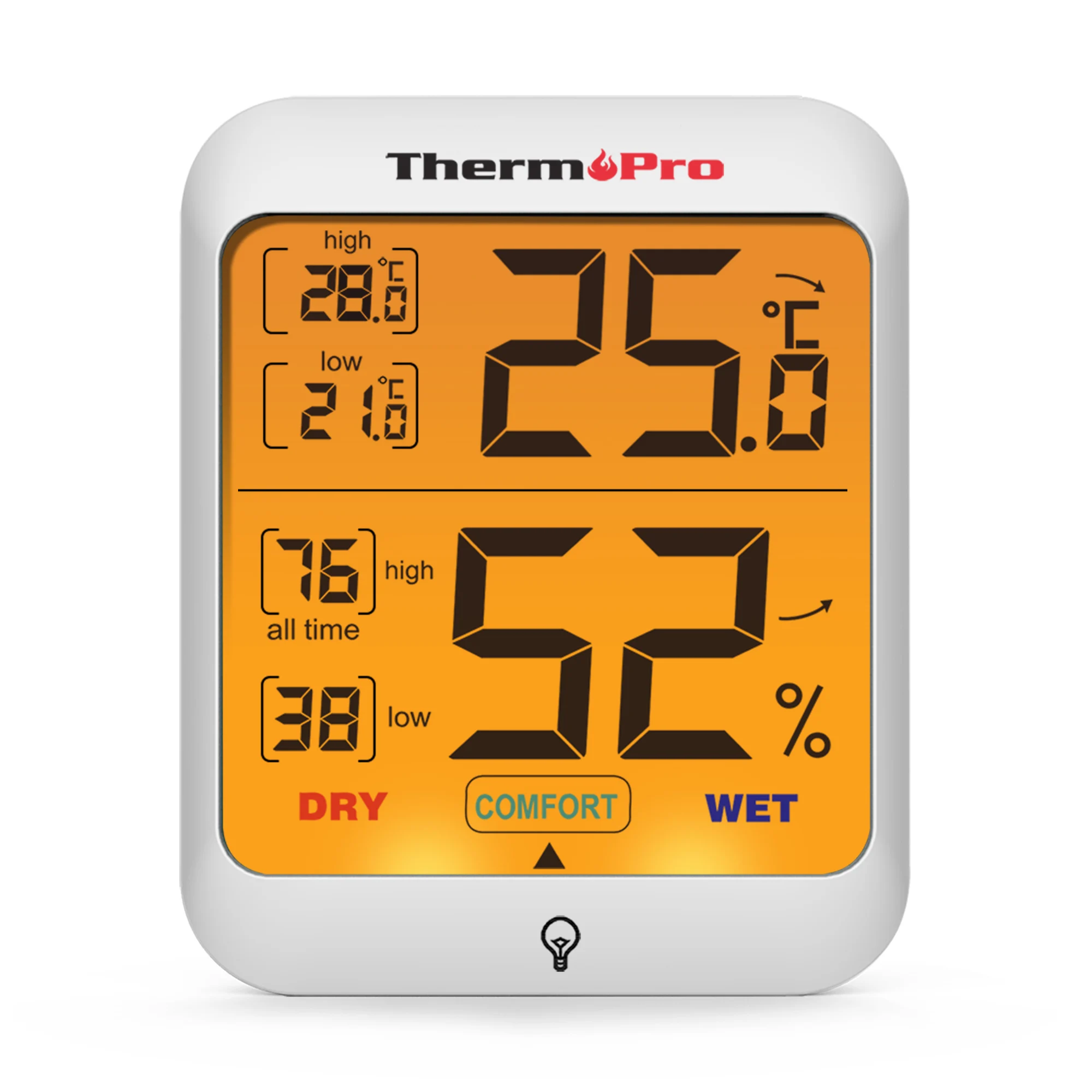 ThermoPro TP53 Cyfrowy termometr pokojowy Higrometr Czujnik temperatury i wilgotności Podświetlenie Stacja pogodowa dla domu