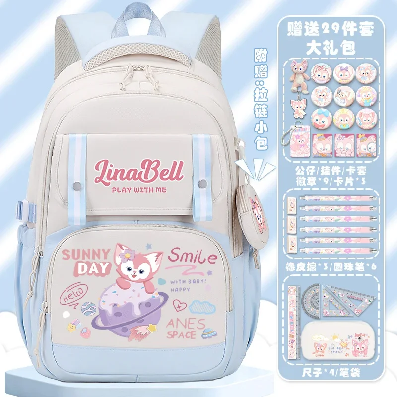 Disney Ling Na Bei Er Student Schoolbag Cartoon Cartoon Children's Large Capacity Lightweight Spine-Protective Backpack