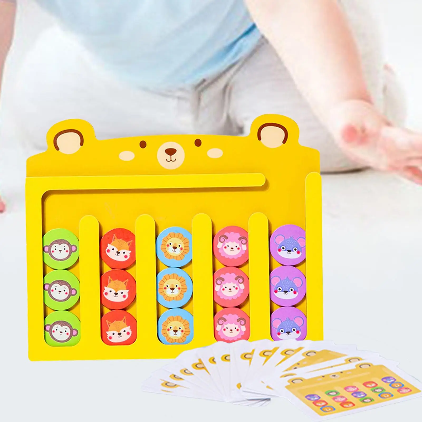 Rompecabezas deslizante con forma de Color, juguete de rompecabezas deslizante, juguetes de regalo montessori, acertijos, patrón de animales y juego a juego de colores