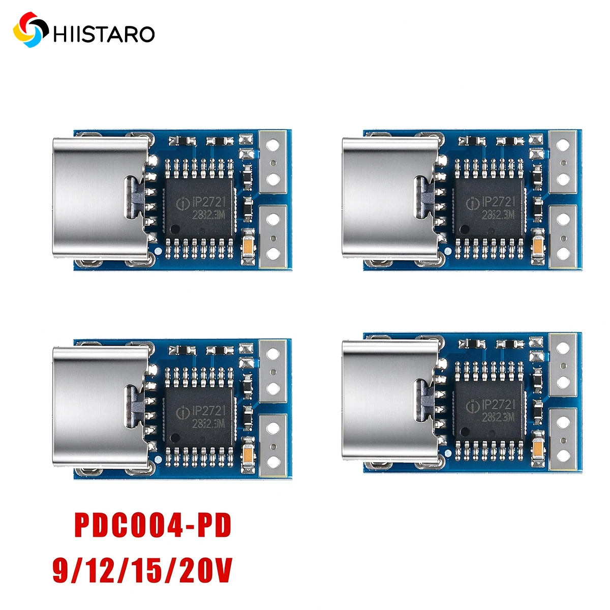 2Pcs PDC004-PD PD Decoy Trigger Module, Type-C PD3.0 to DC Fixed Voltage Power Trigger Board IP2721 Chip 9V/12V/15V/20V Optional