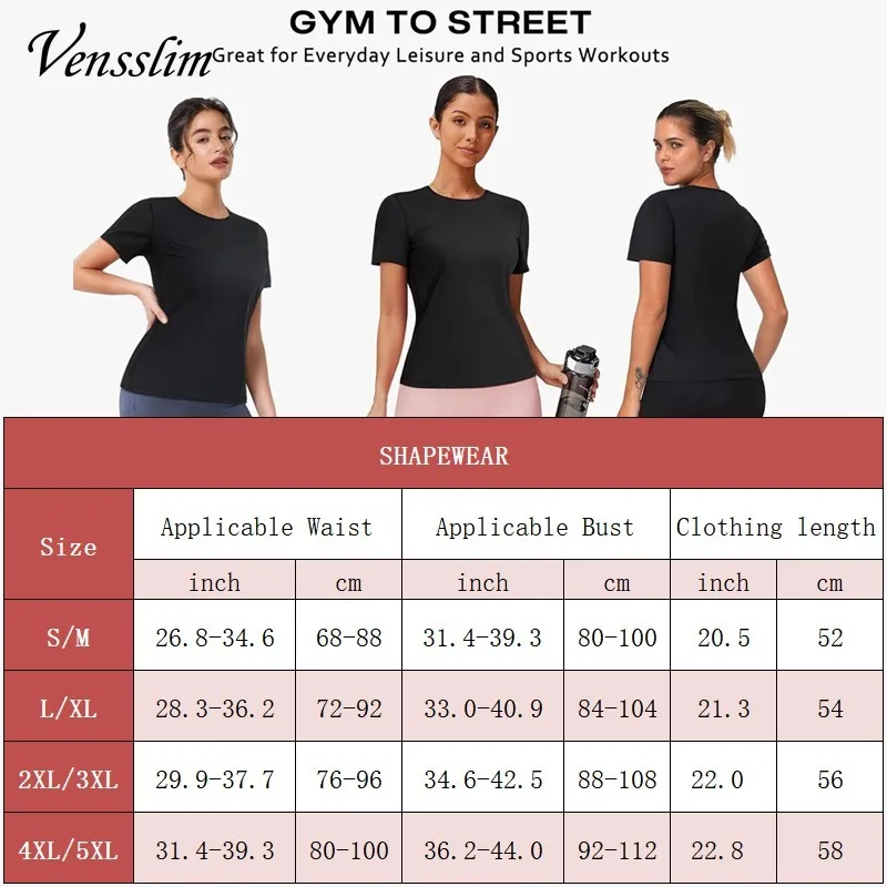 Vensslim Slimming Body Shaper Sweat Compression Sauna Suits Women Fat Burner Waist Trainer Fitness Vest Tummy Control Trimmer