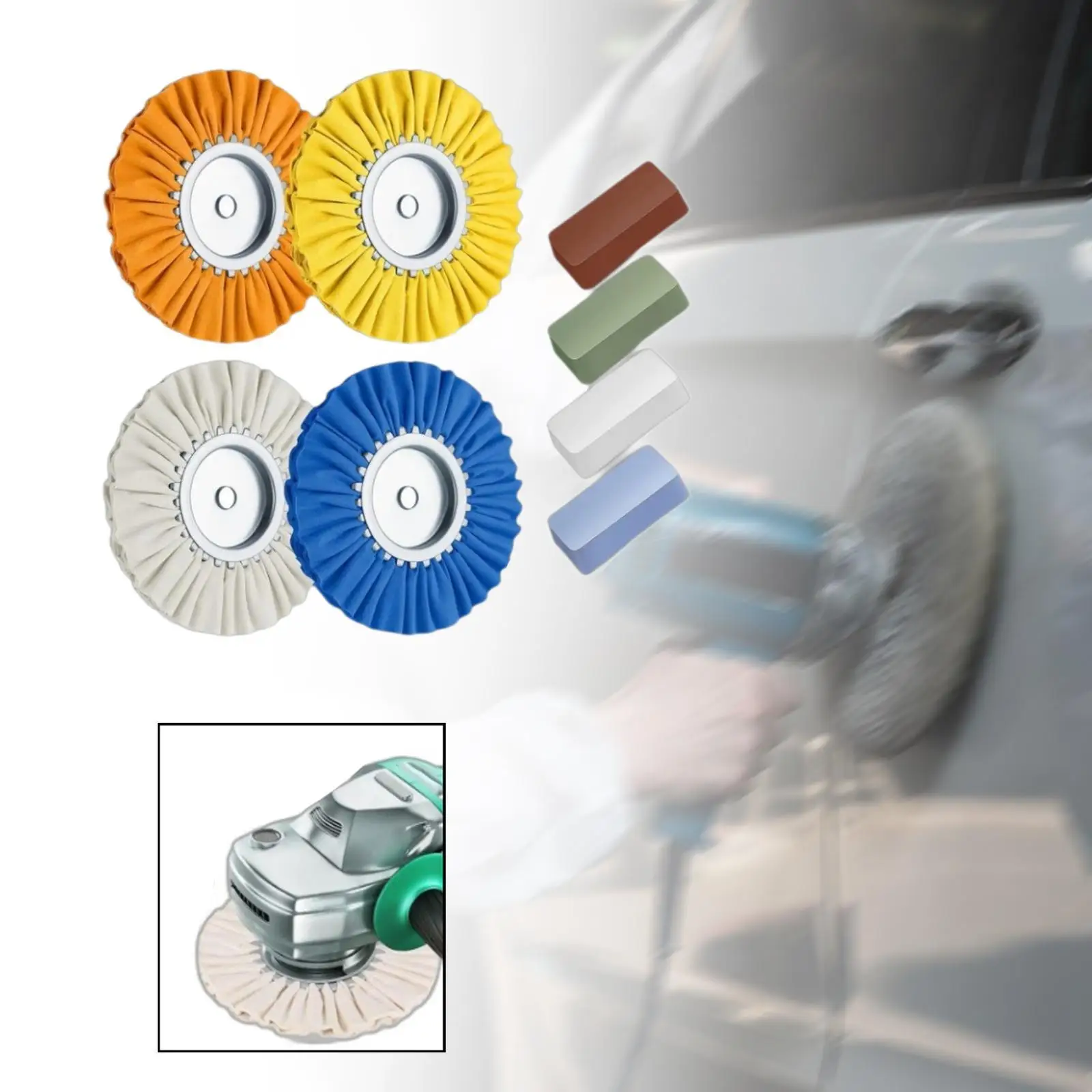 

8Pcs Metal Buffing Wheels Kit Polishing Tool for Tanks Wheels