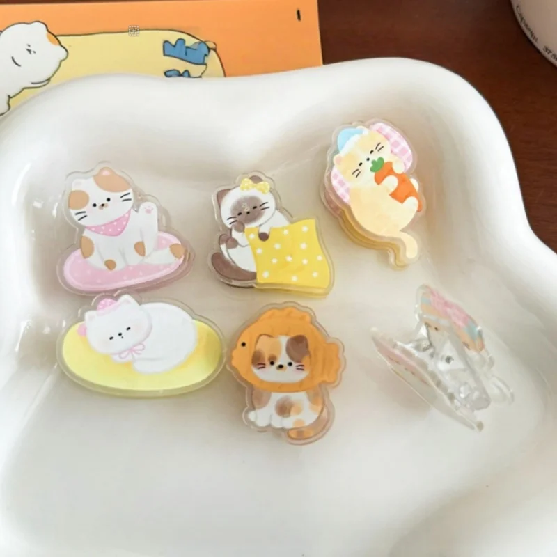 

48pcs/lot Kawaii Cat Acrylic Clip Cute Photo Craft DIY Decoration Notes Letter Paper Clips Office School Supply