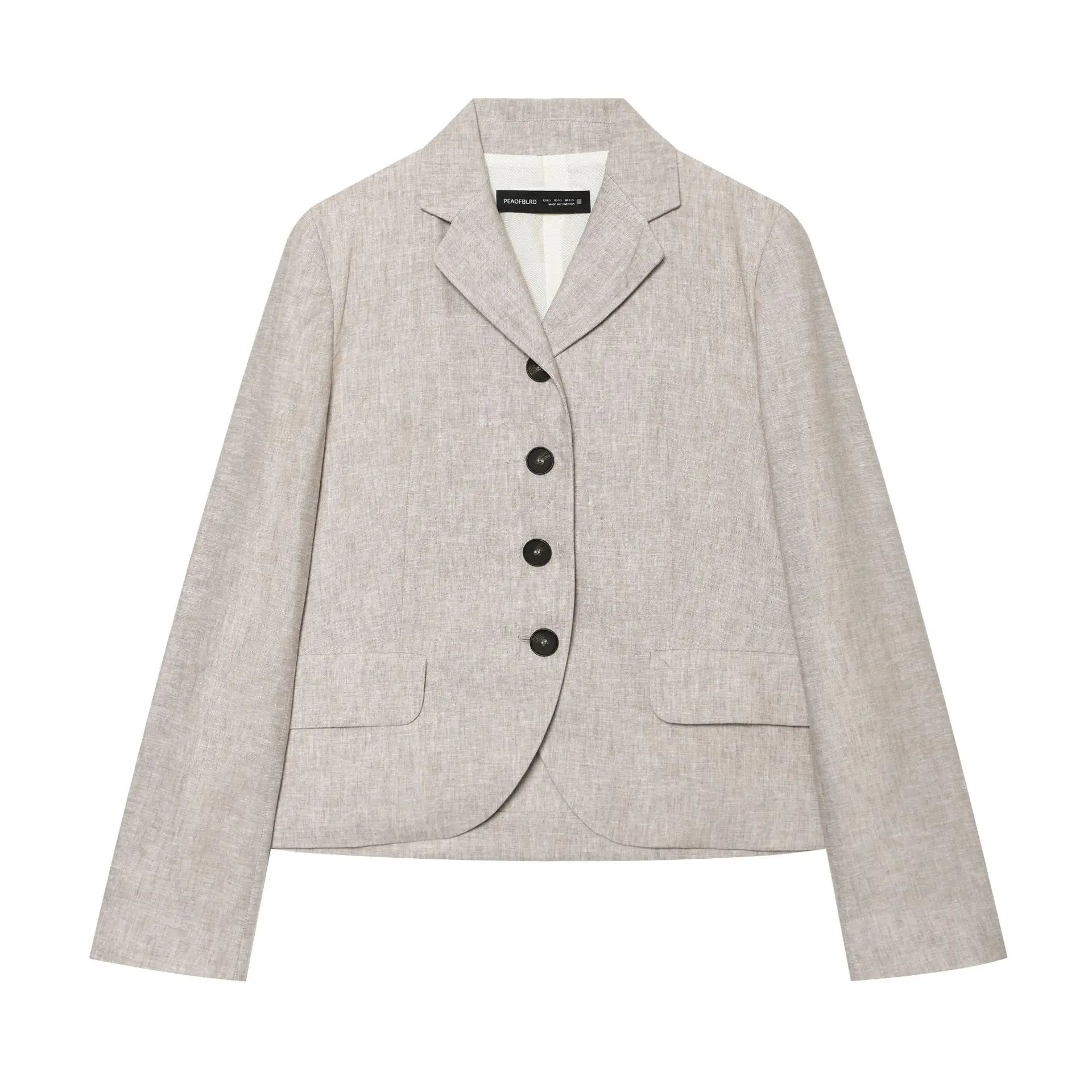 2026 summer new European and American style linen blend straight blazer 7758856