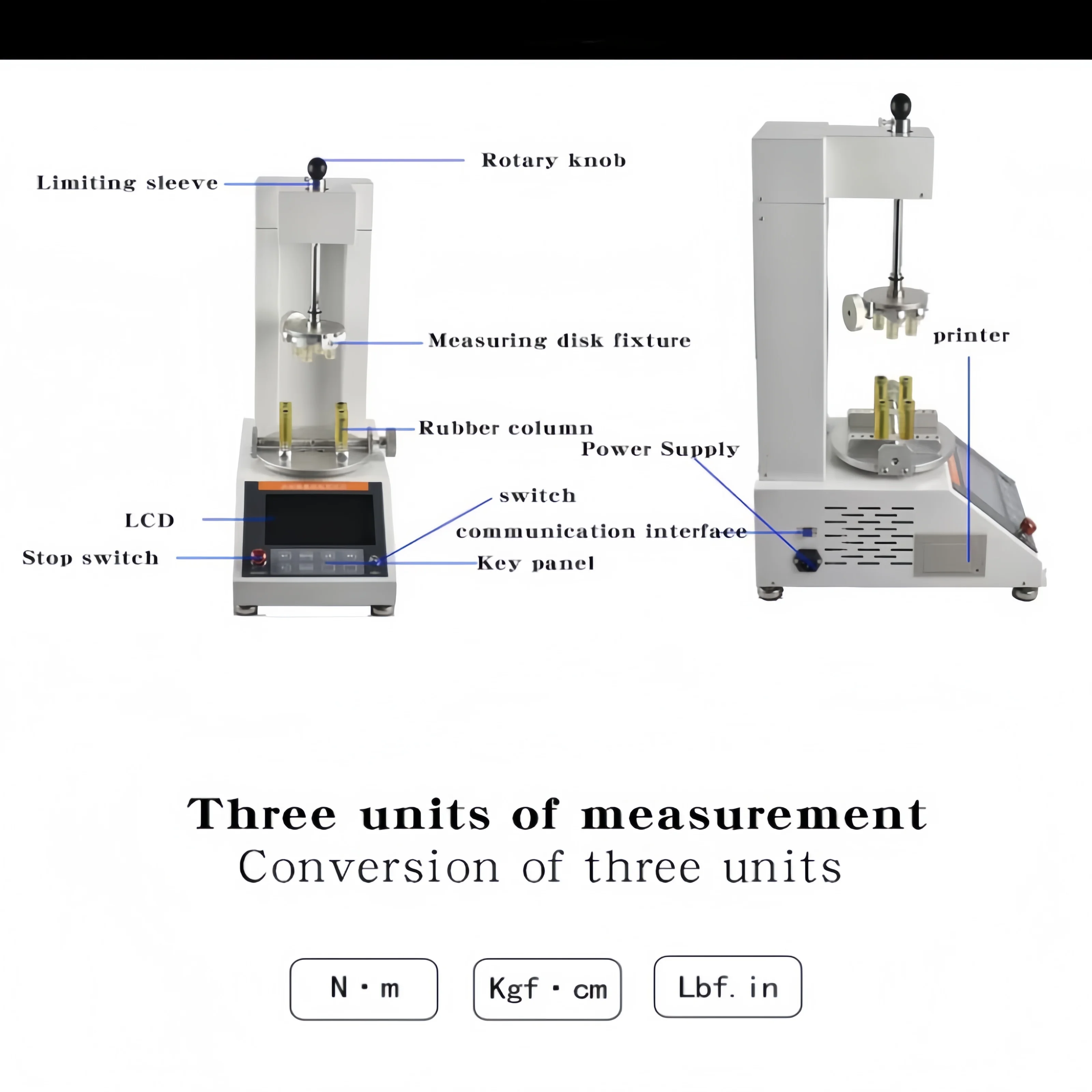 ANPM-5N.M tapas de tubos botellas de plástico tambores de aceite biberones con impresora tapa giratoria fatiga tapa de botella automática probador de torsión