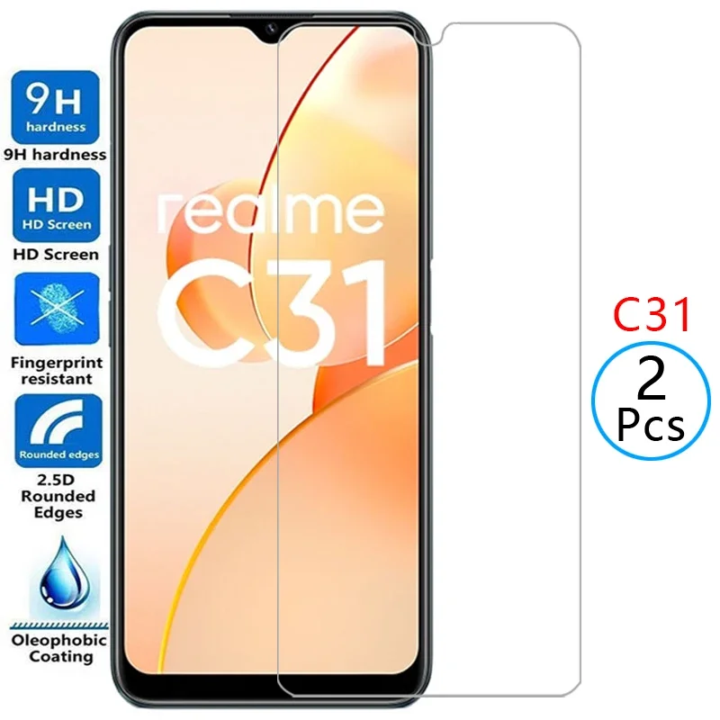 زجاج مقسى لهاتف Realme C31 واقي شاشة زجاجي واقي على Realmec31 Realmi c 31c فيلم reame relme ralme Real me mi #1