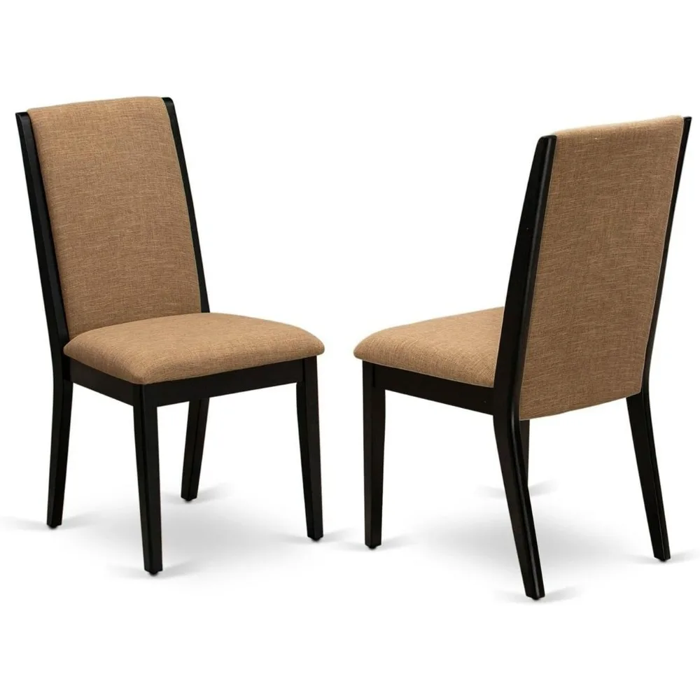 East West Furniture ANLA3-ABK-47: طقم طعام مكون من 3 قطع مع طاولة بقاعدة مستديرة وكرسيين خفيفين #2