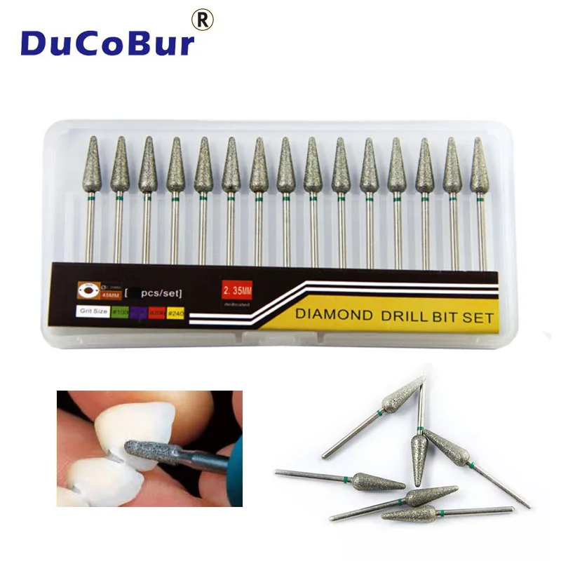 

6pcs Dental Diamond Bur HP Electroplated Green Coarse Polish Material Ceramic Zirconia Sharp Durable Lab Tools