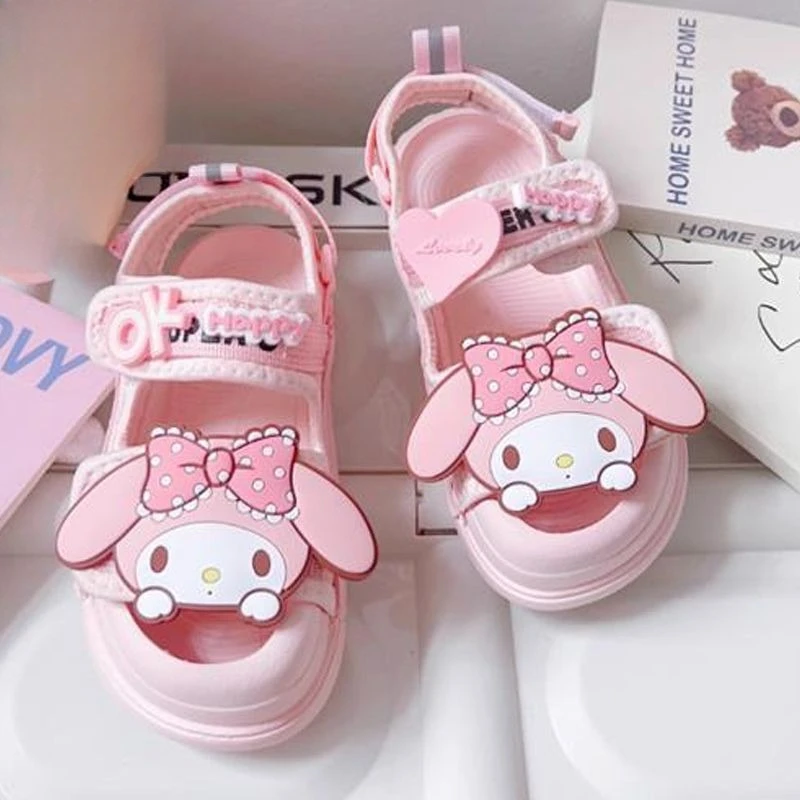 

New Sanrio Kuromi Girls Cute, Fashionable, Versatile, Comfortable, Soft Sole, Non-slip, Wear-resistant Casual and Trendy Sandals