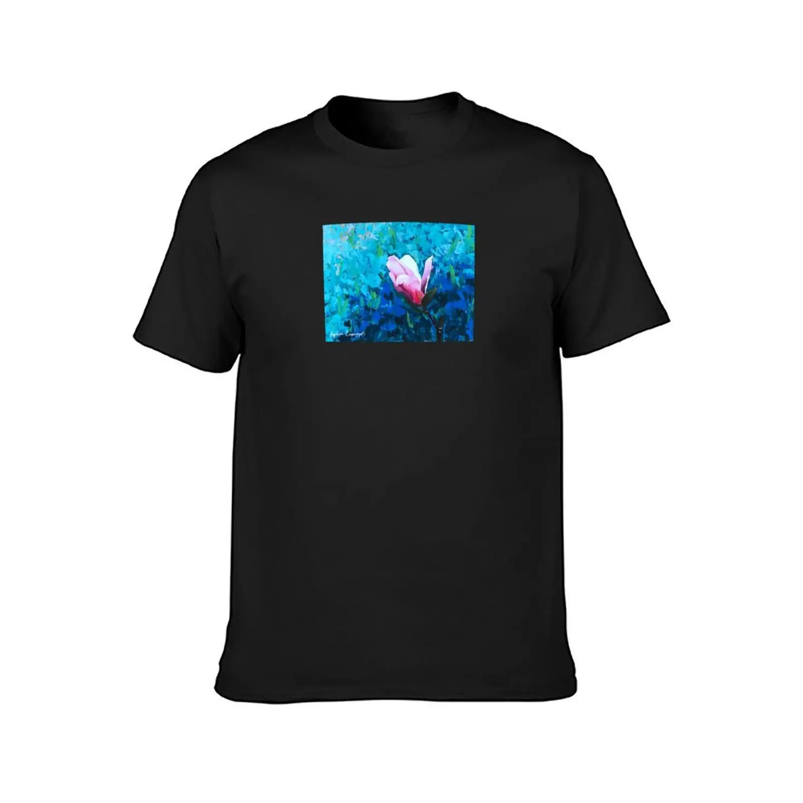 Magnolia Flower Acrylic Painting T-Shirt vintage clothes plus sizes funnys sports fans t shirts men