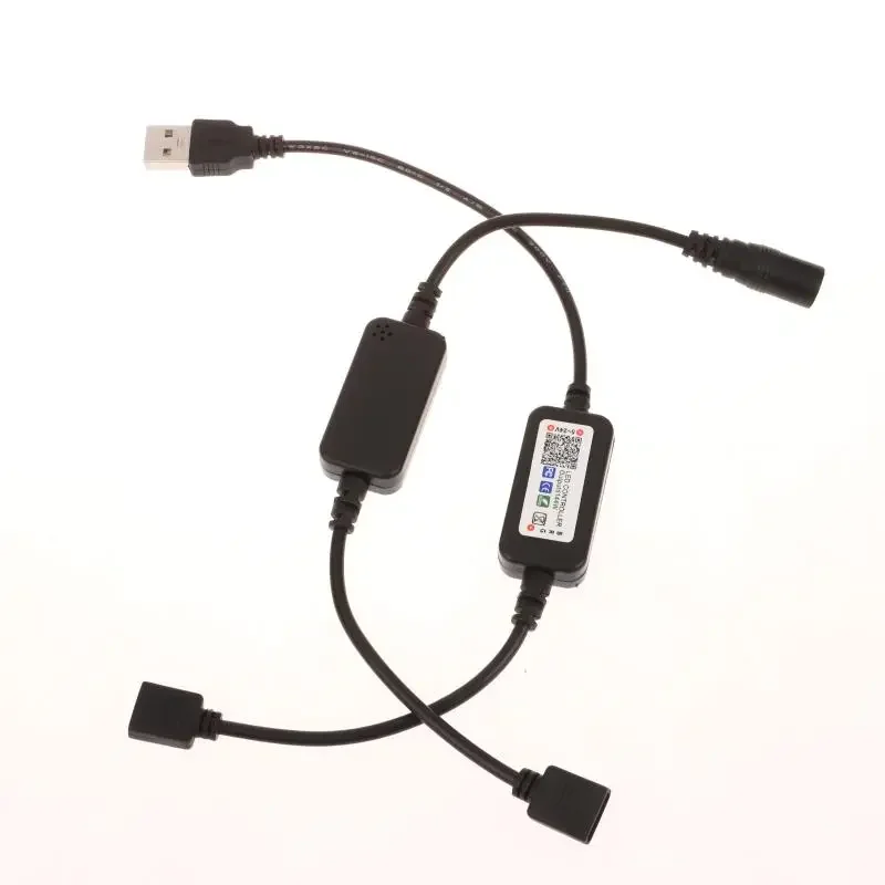 1 Juego de conector de tira de luz LED de colores RGB para Control de aplicación DC USB 5V-24V música cinta de luz colorida Mini controlador Bluetooth