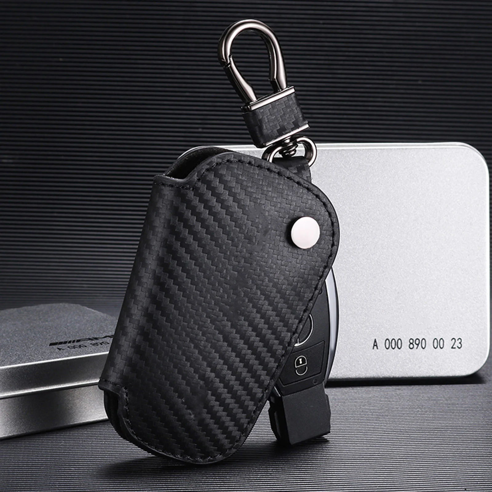 

Genuine Leather Men Car Key Bag Case Cover Key Holder Chain For Mercedes Benz AMG A C E S GLA GLC CLA CLS GLE GLK R Class