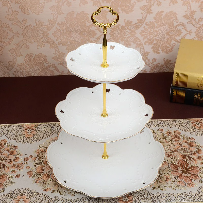2 3 layers Plate stand Rod Zinc alloy Birthday Cupcakes Decoration Dessert Fitting Fruit Handle Hardware Parties Shelf Tray
