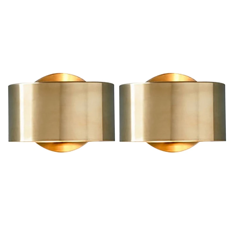 

2X LED Wall Light,Wall Sconce Decorative Wall Lighting Indoor Minimalist Golden Wall Light Fixture Warm Light