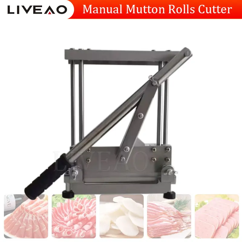 Household Manual Lamb Slicer Frozen Meat Cutting Machine Beef Herb Mutton Rolls Cutter