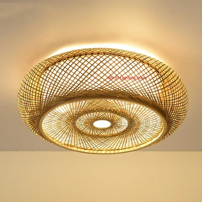 

Rattan Pendent Lamp for Restaurant Home Decorative Art Chandelier Lampshade Dia 40/50/60cm Excluding Light Bulbs