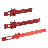 3XUF Aluminum Metal Slide Stop Marking Ruler Woodworking Ruler Pocket Ruler