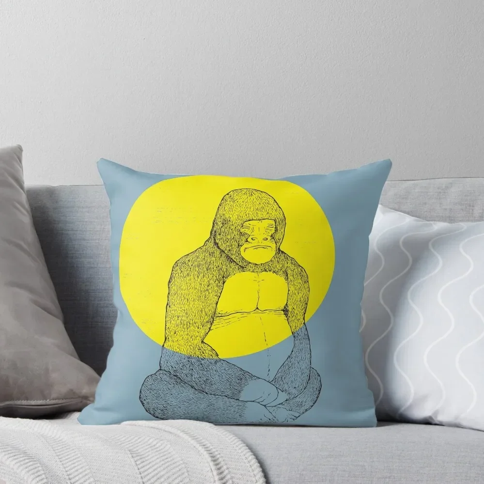 Gorilla Meditation Throw Pillow Pillowcases Cushion Covers Sofa Cushions Pillow