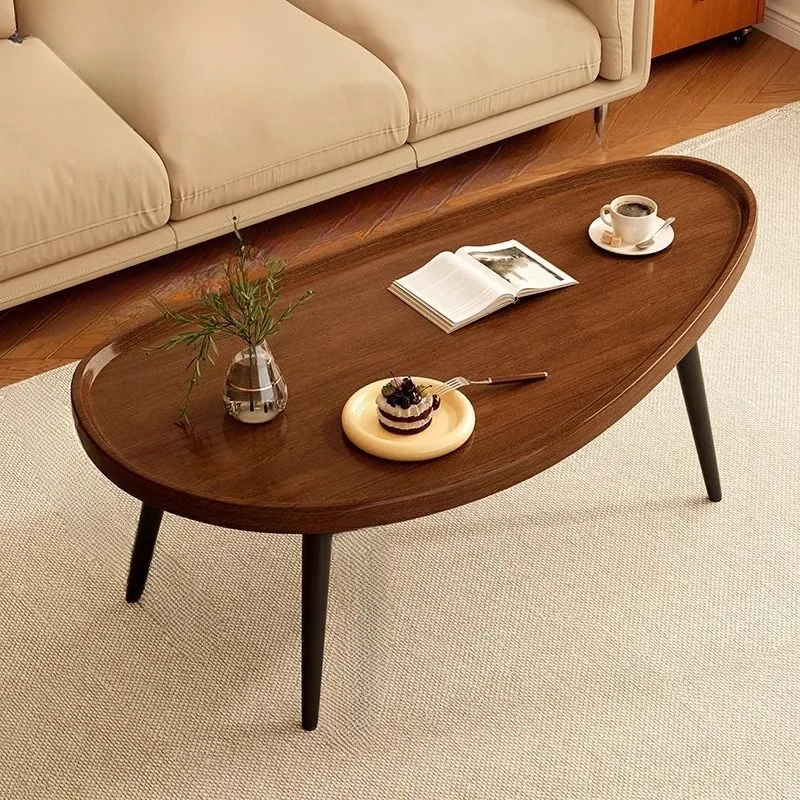 

Light luxury oval coffee table small table simple modern living room household small apartment creative tea table