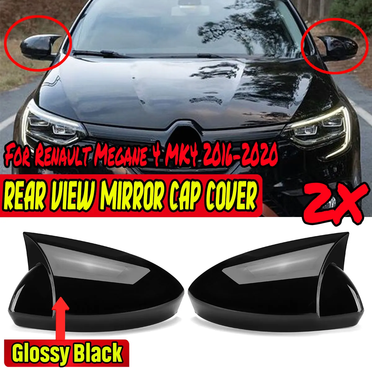 

Оболочка бокового зеркала для автомобиля, оболочка для Renault Megane 2 MK2 2002-2009 MK4 2016-2020