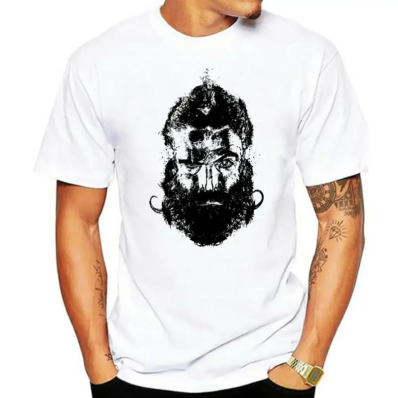 Cotton Male Tee Shirt Designing T Shirt  Z1567 Man Beard Mustache Cartoon Hipster Cool Fashion Nice Ggg24Design T-Shirt