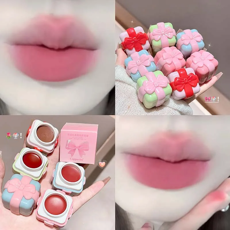 متعددة الأغراض أحمر الشفاه أحمر الخدود كريم مقاوم للماء لينة ترطيب الشفاه الخد أحمر الخدود تينت الصباغ دائم اشراق كونتور ماكياج