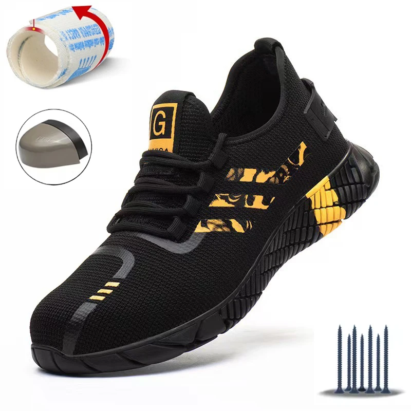 Zapatillas de Trabajo con Puntera de Acero para Hombre, Zapatos de Seguridad Antipinchazos, Botas de Trabajo, Calzado Indestructible de Moda, Calzado de Seguridad