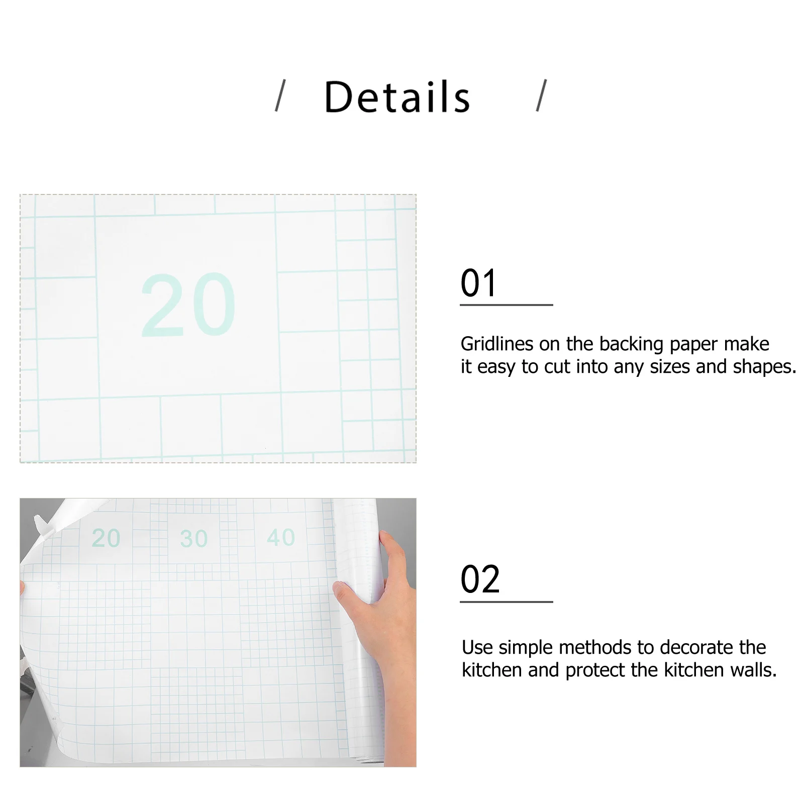 

Transparent Kitchen Oil proof Stickers Waterproof No Fading Self Adhesive PET Heat Resistant Wall Desk Cupboard Stickers